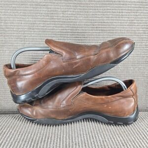 Allen Edmonds Mens 11 D Brown Leather Slip On Loafer Vintage Shoes 4209